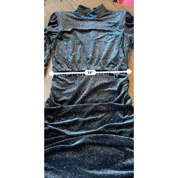 REBECCA VALLANCE MOON RIVER MINI DRESS - BLACK/METALLIC size 6 - Picture 6 of 14